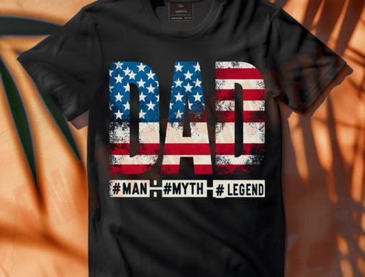American Flag Dad #Man #Myth #Legend Short Sleeve T-Shirt