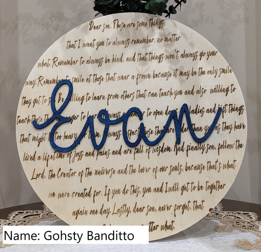 Personalized Message & Name Sign