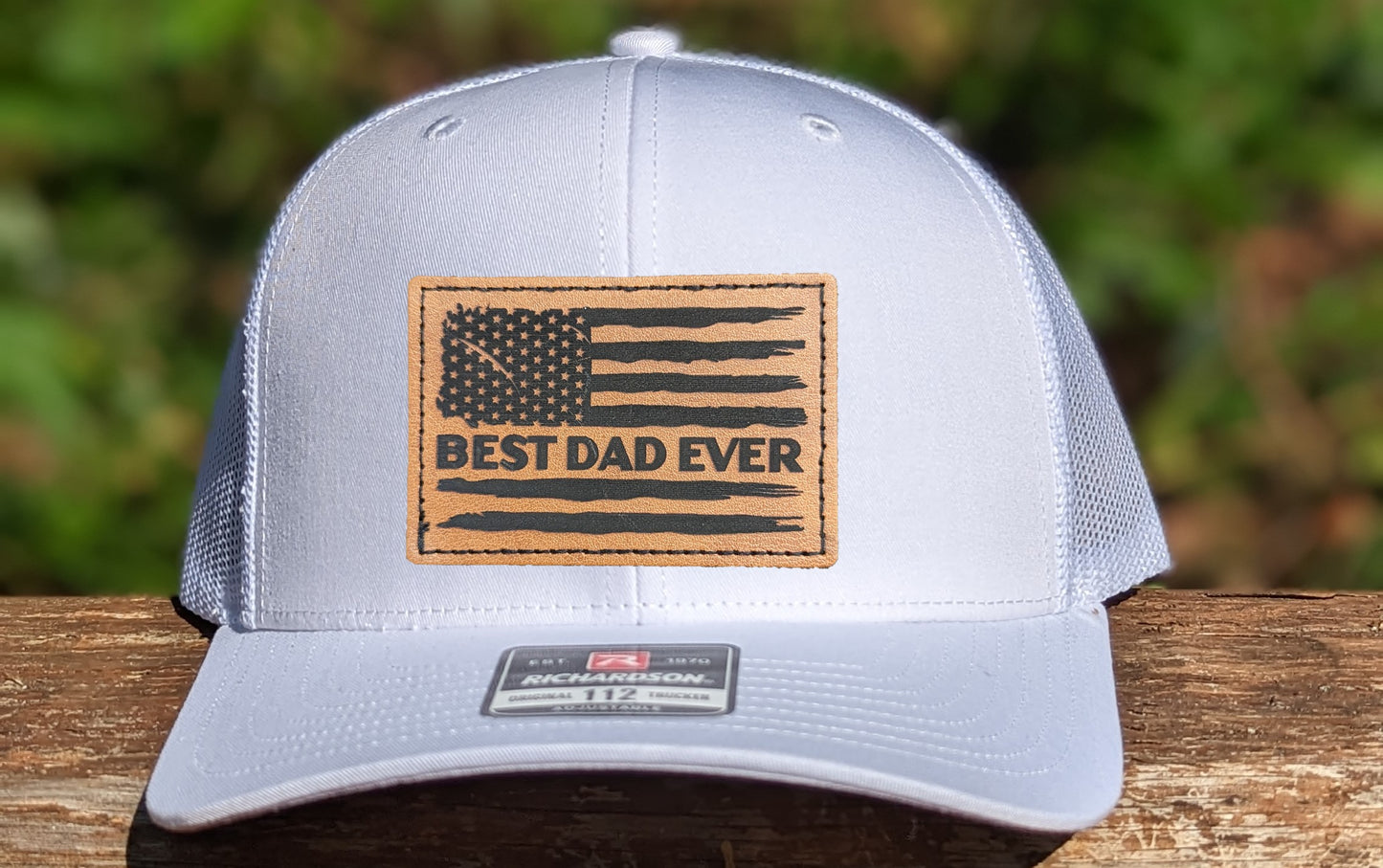 Richardson 112 Trucker Hat - American Flag/Best Dad Ever