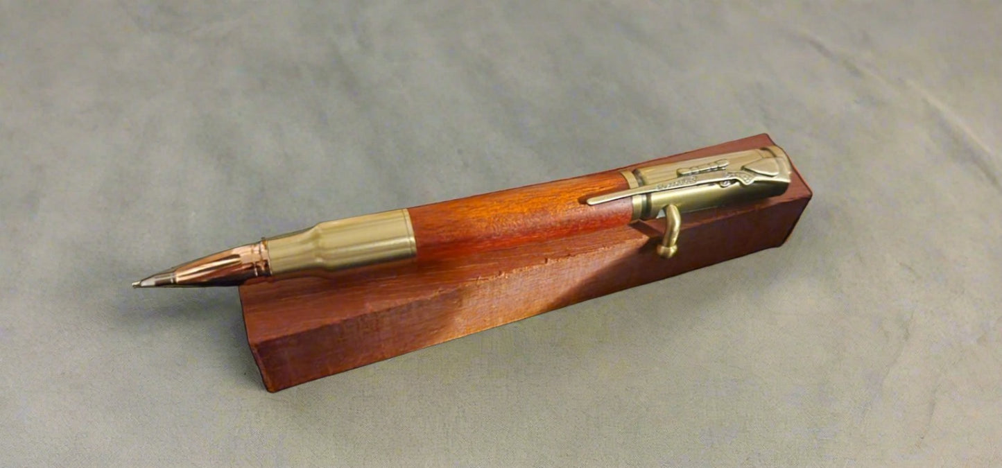 Handmade Antique Brass Bolt Action Bloodwood  Pen