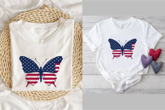 American Flag Butterfly T-Shirt