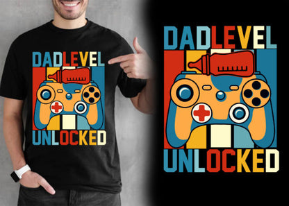 Dad Level Unlocked Short Sleeve T-Shirt