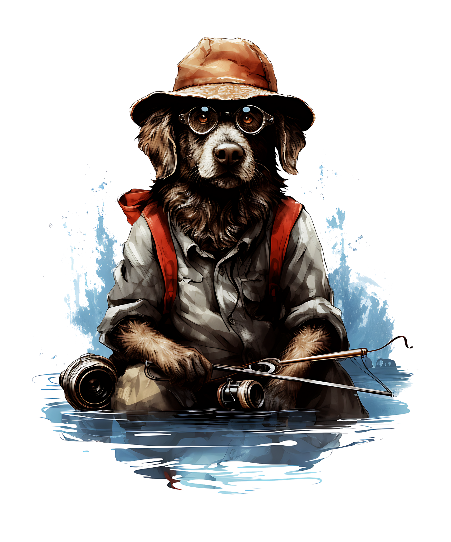 Short Sleeve Patient Dog Fishing Next Level 6210 T-Shirts