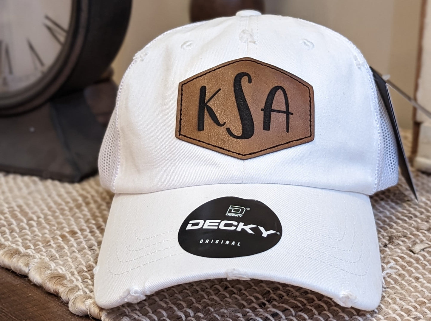 Decky 110 Distressed Relaxed Hat - Monogram Patch