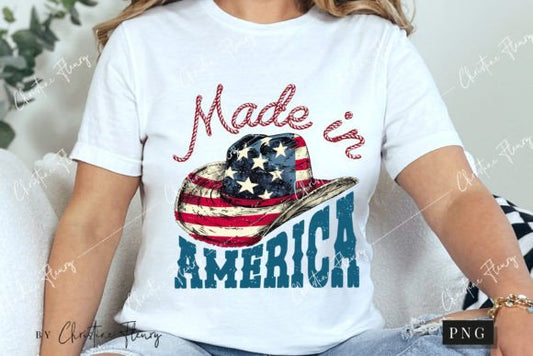 Made in America Cowboy Hat Short Sleeve T-Shirt