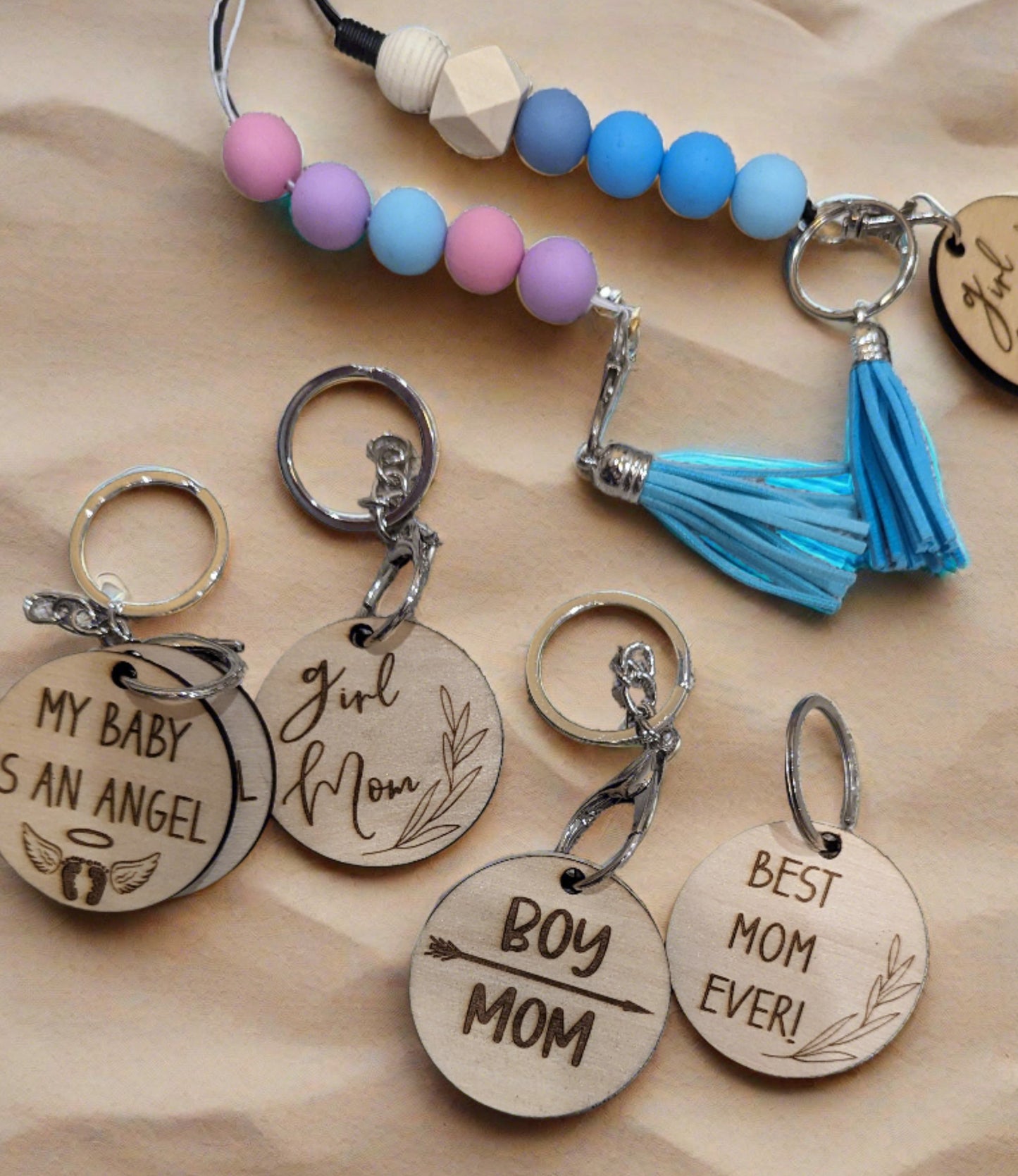 Wooden Mom Charms