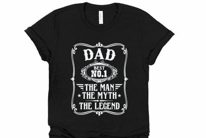 Vintage No. 1 Dad The Man The Myth The Legend Short Sleeve T-Shirt