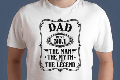 Vintage No. 1 Dad The Man The Myth The Legend Short Sleeve T-Shirt