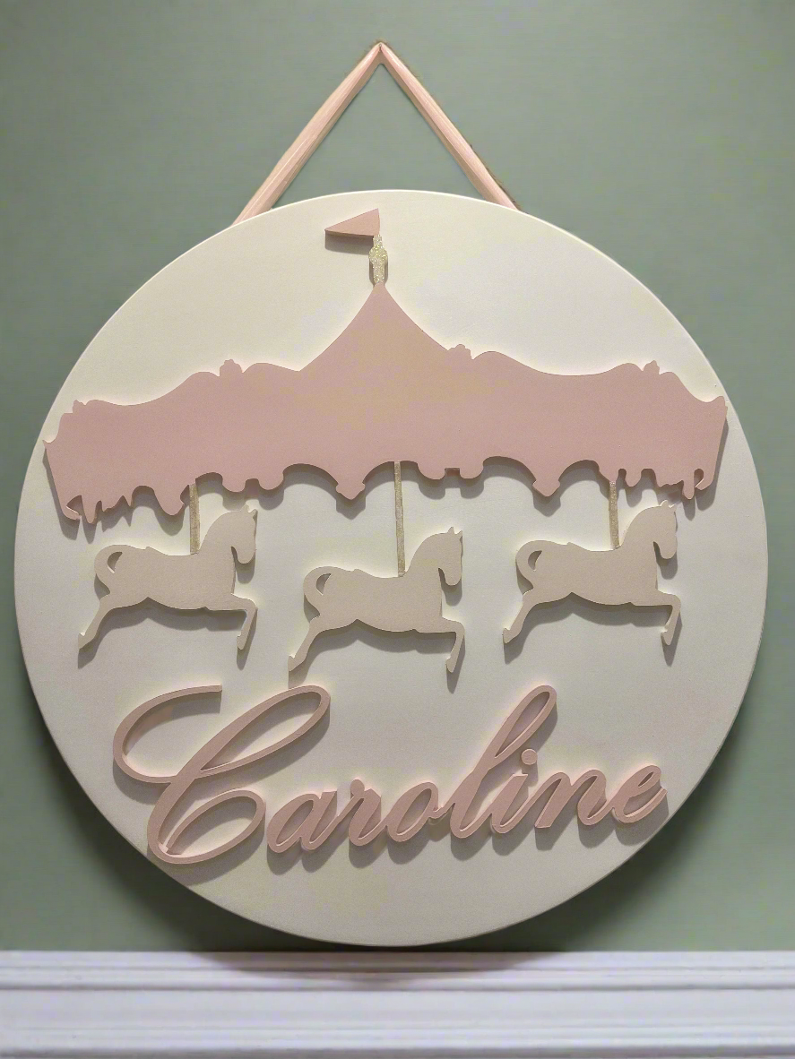 Personalized Nursery Carousel Name Sign