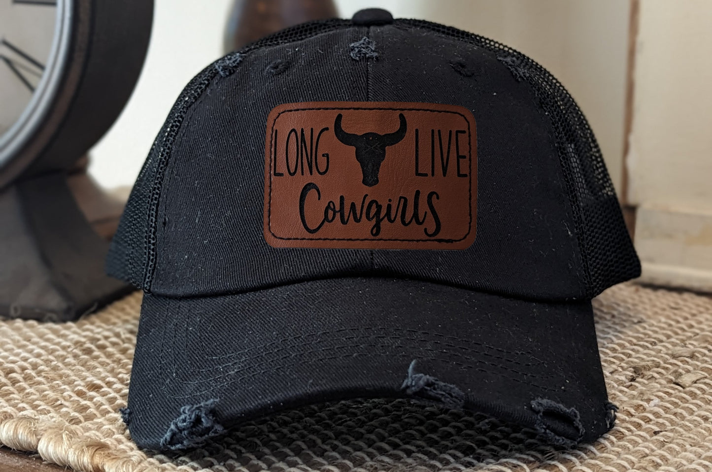 Decky 110 Distressed Relaxed Hat - Long Live Cowgirls Patch