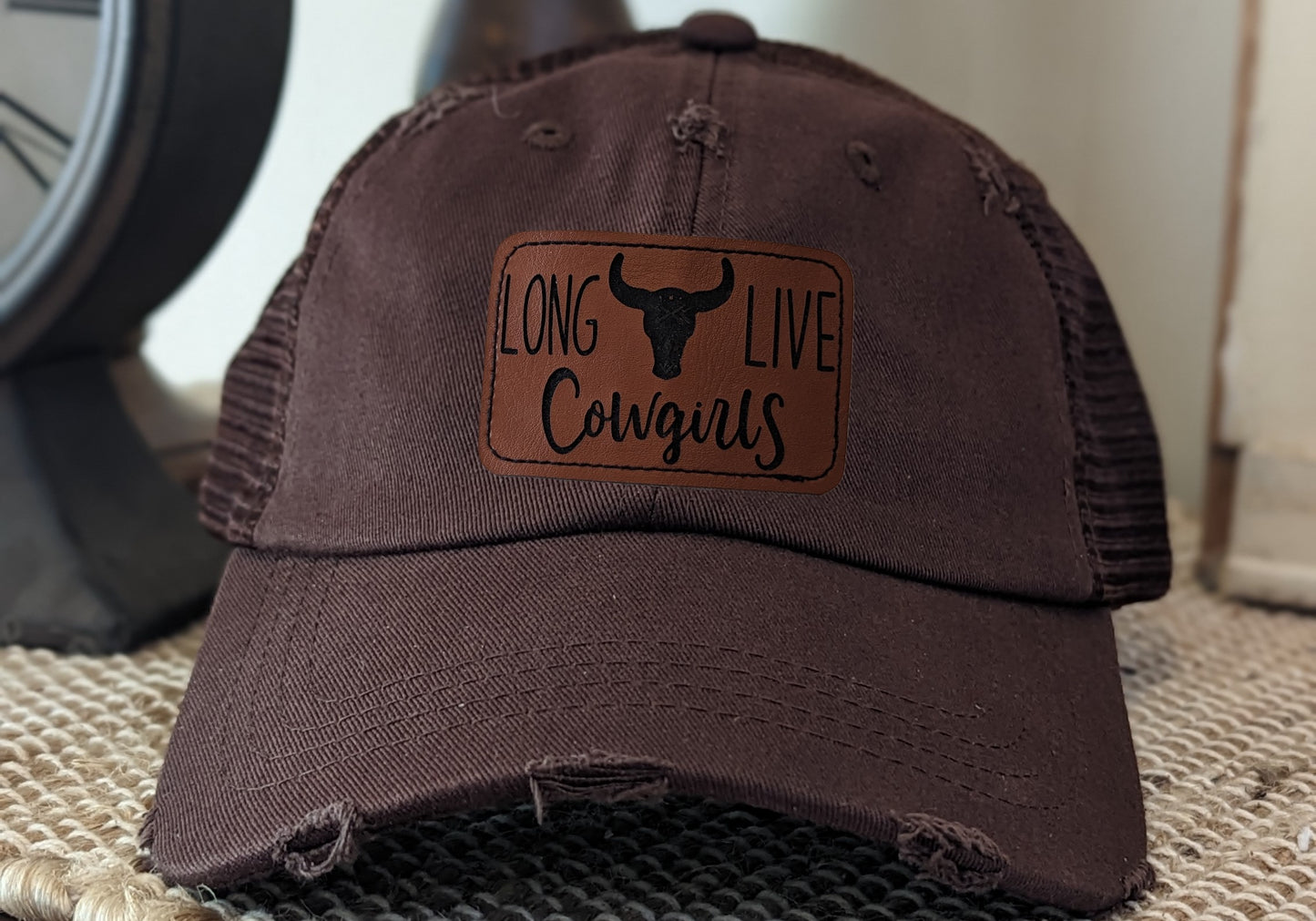 Decky 110 Distressed Relaxed Hat - Long Live Cowgirls Patch