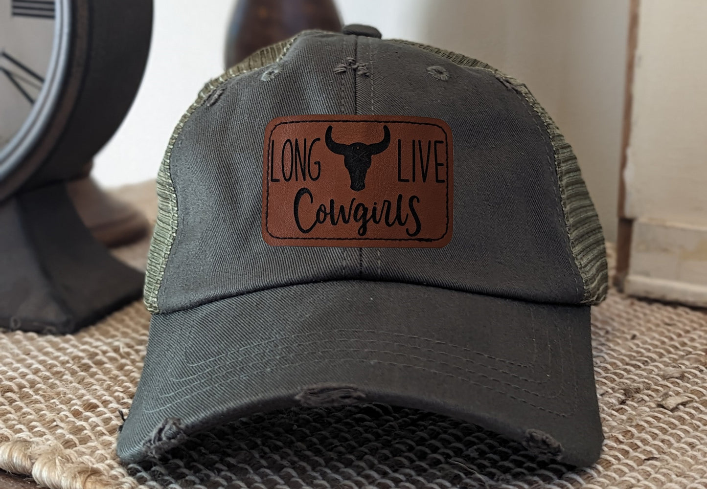 Decky 110 Distressed Relaxed Hat - Long Live Cowgirls Patch