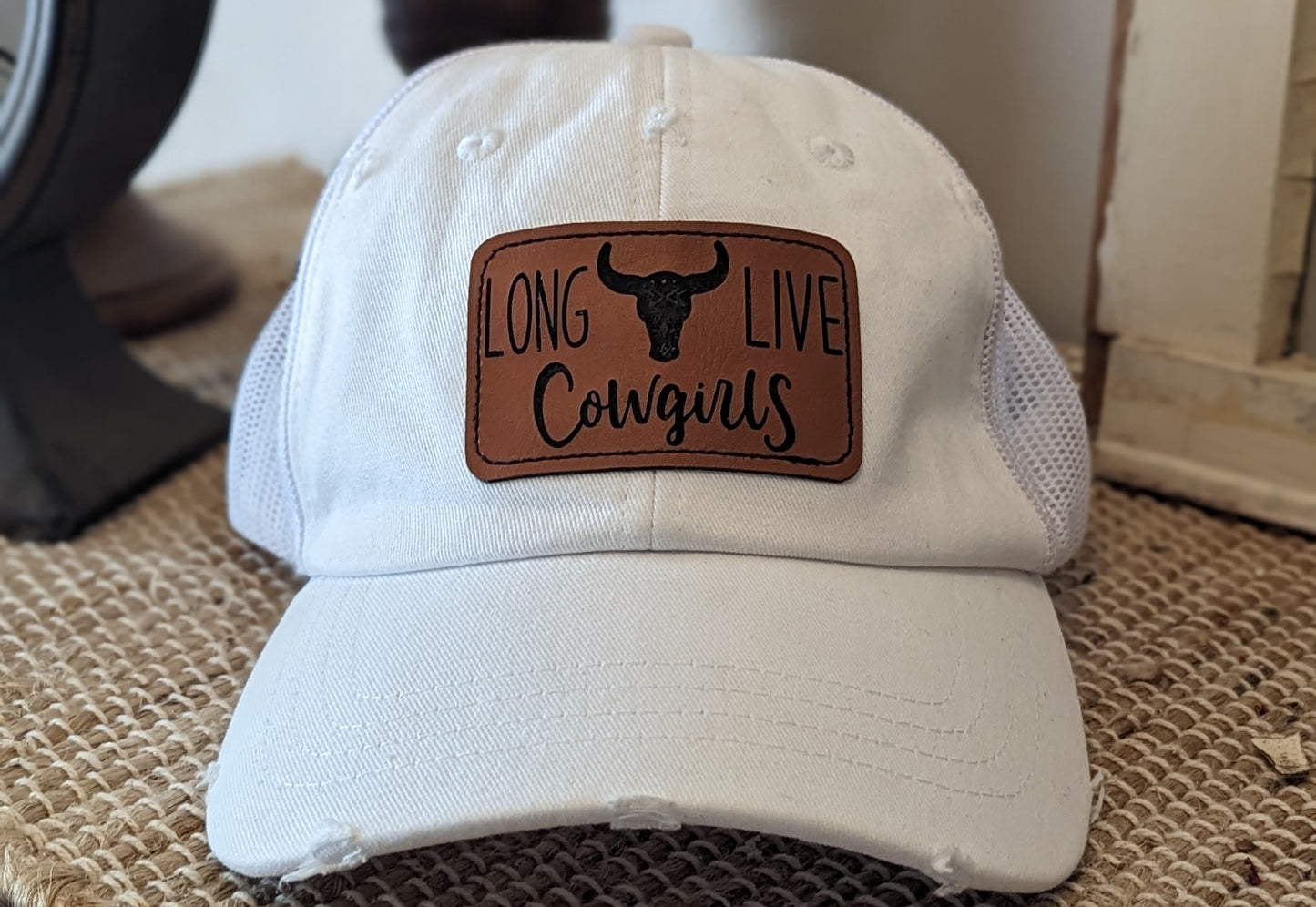 Decky 110 Distressed Relaxed Hat - Long Live Cowgirls Patch