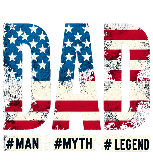 American Flag Dad #Man #Myth #Legend Short Sleeve T-Shirt