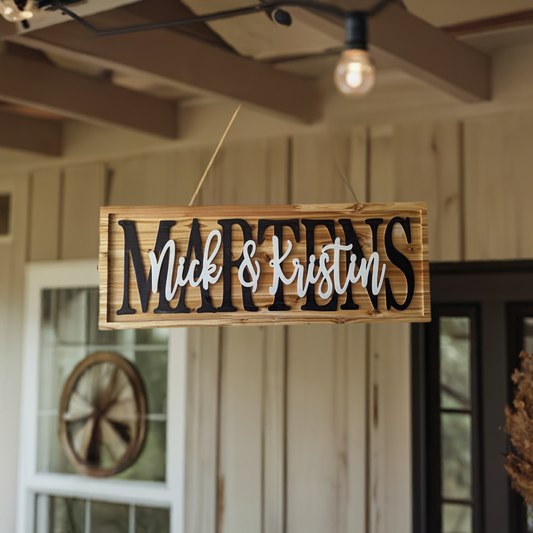 Family Stacked Name Sign