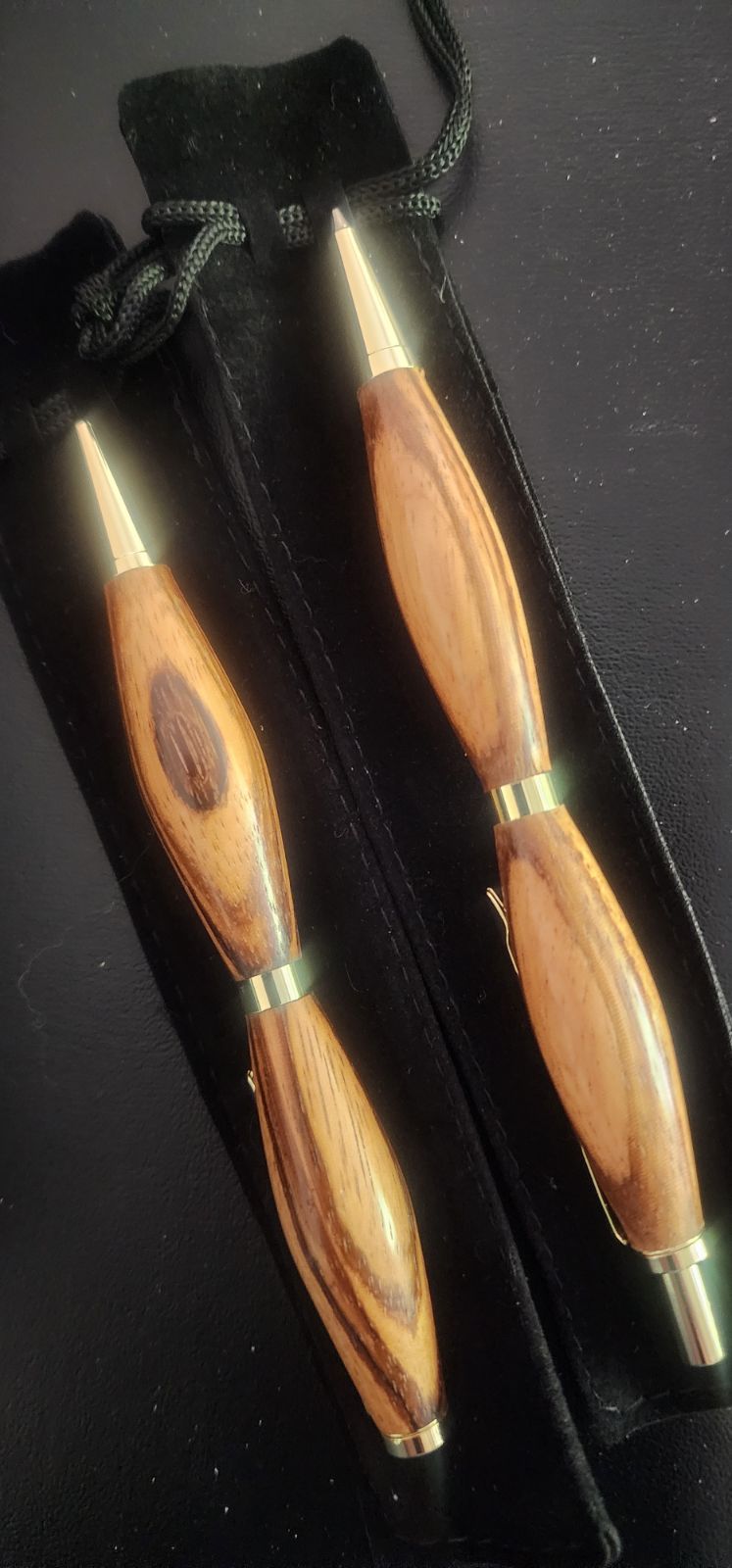 Handmade Polished Zebrawood Pen & Pencil